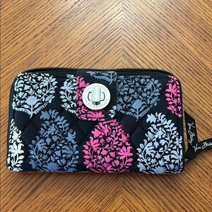 Vera Bradley Black and Pink Floral Wallet
